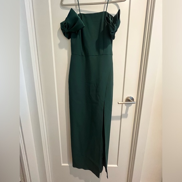 Aidan Mattox Off-Shoulder Bow Strap Gown - Picture 3 of 5